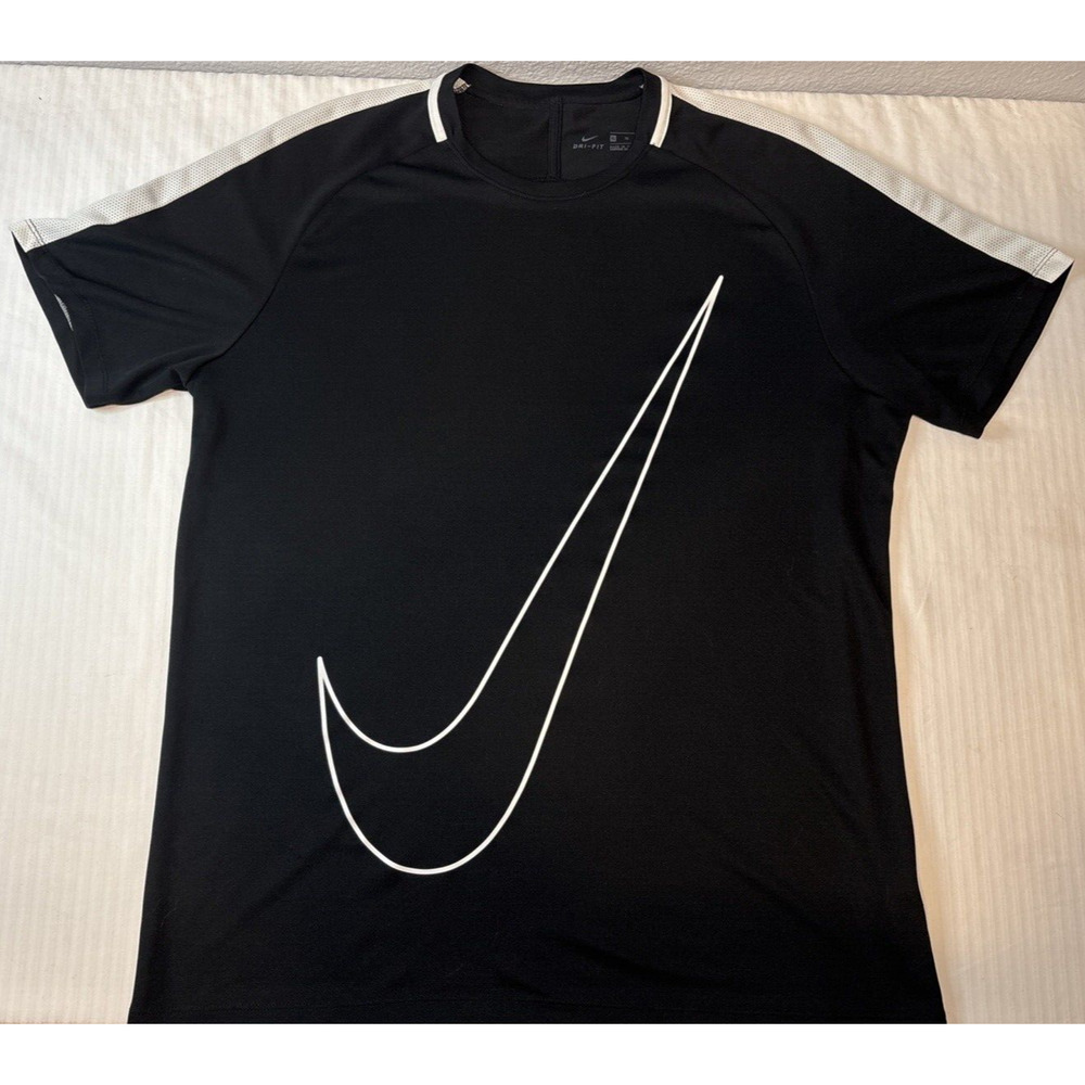 Nike Swoosh Big Logo Dri-Fit Athletic Check Jersey T-Shirt Mens Size X Large